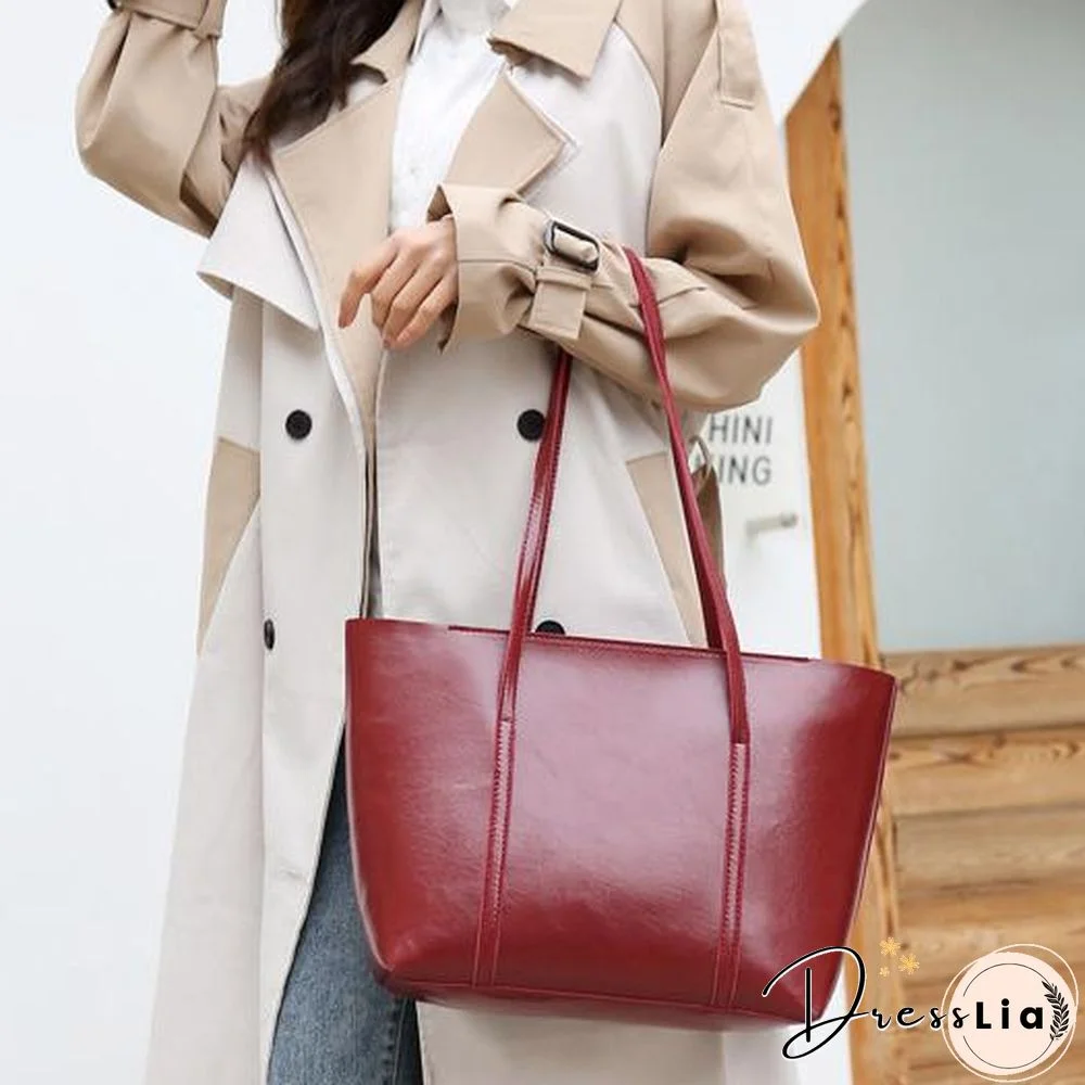 Women Oily Leather Shoulder Bag