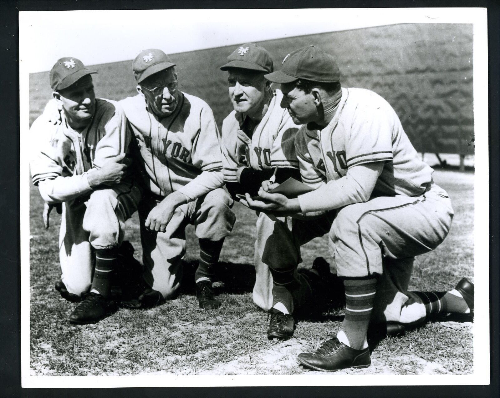 Mel Ott Travis Jackson Hank Gowdy Red Kress Press Photo Poster painting 1940's New York Giants