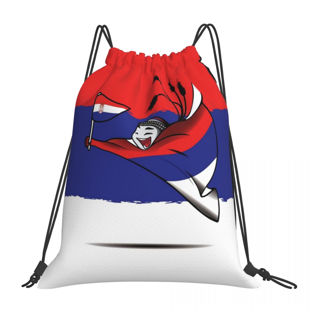Serbia World Cup 2022 Mascot Foldable Sports Gym Drawstring Bag