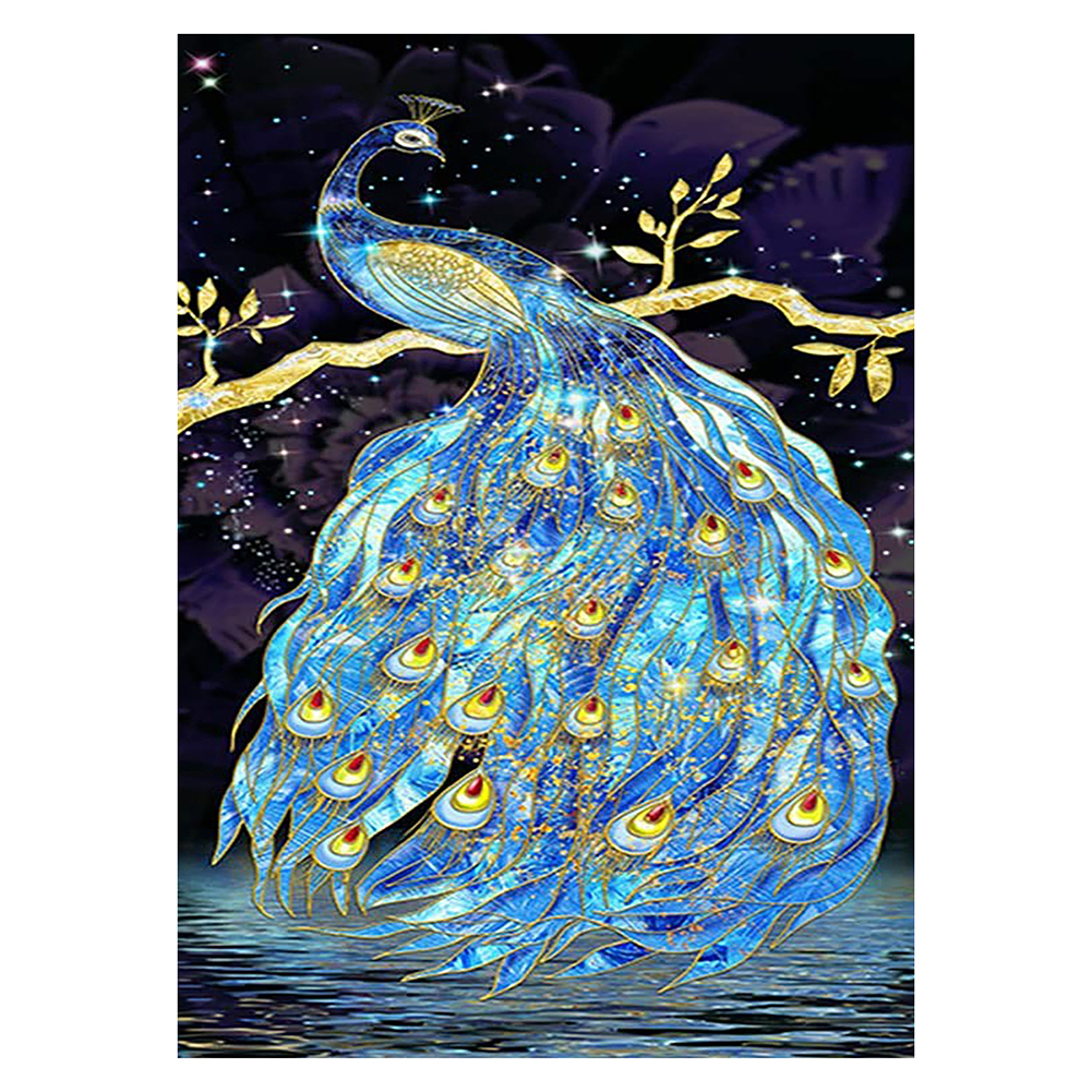 

Blue Peacock - 11CT Stamped Cross Stitch - 40*50CM, 501 Original