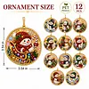 12pcs/set DIY Rhinestone Diamond Special Shape Pearl Art Hanging Acrylic DIY Christmas Tree Ornament Kit