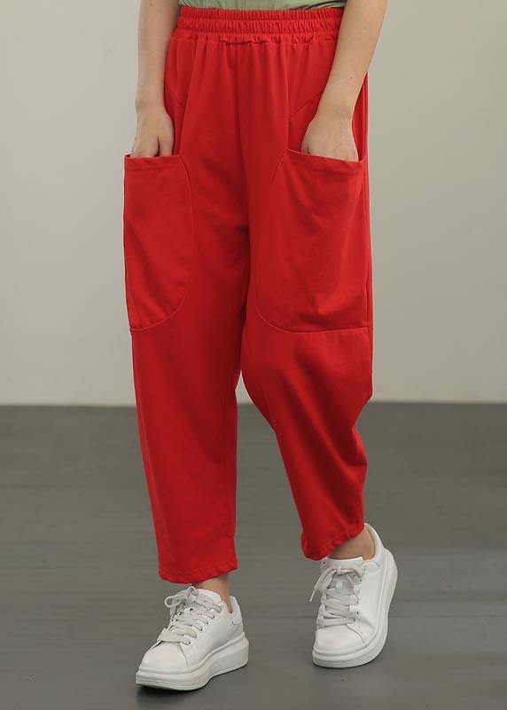 VCSHOES Red crop Harem  Pants Summer
