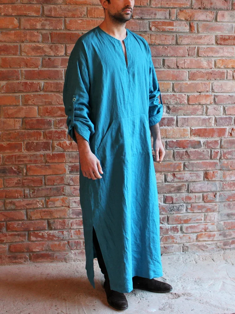 Men's fashion casual green kaftan