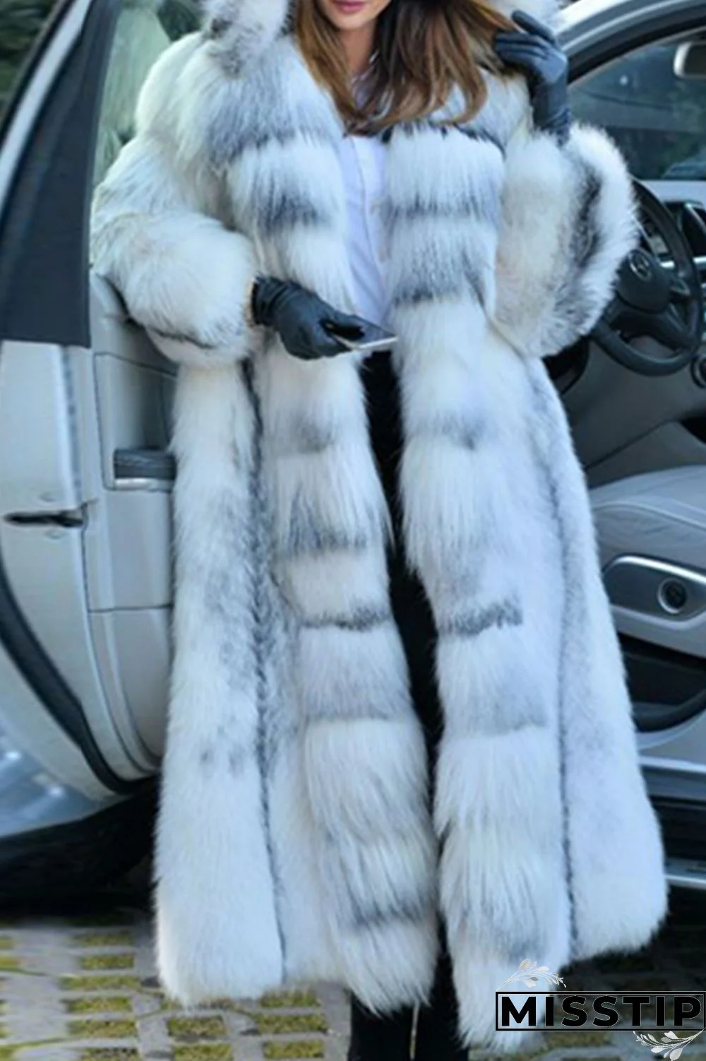 White Casual Solid Patchwork Cardigan Outerwear