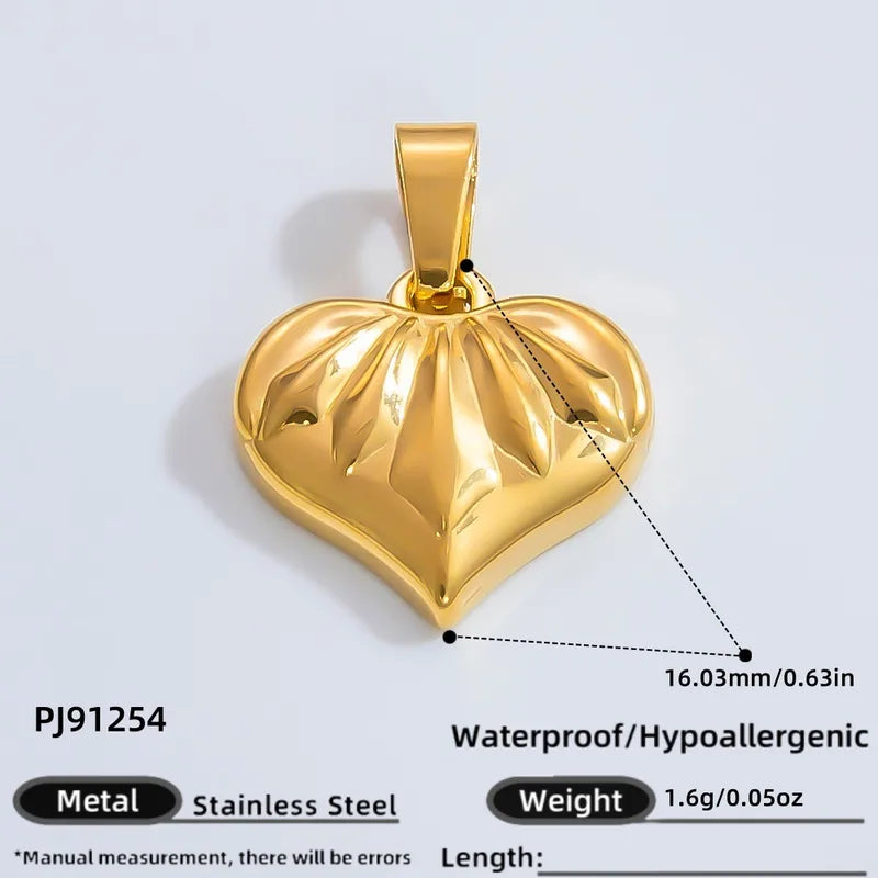 1 Piece 11.1*11.2MM 15.7*17MM 304 Stainless Steel Heart Shape Pendant Chain Jewelry Accessories