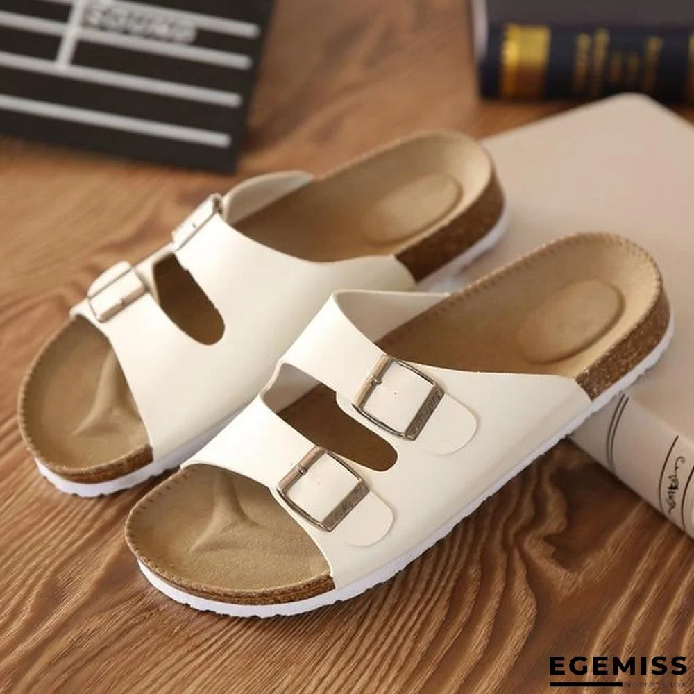 Men's PU Leather Slippers Sandals Flip Flops Summer Beach Sandals | EGEMISS