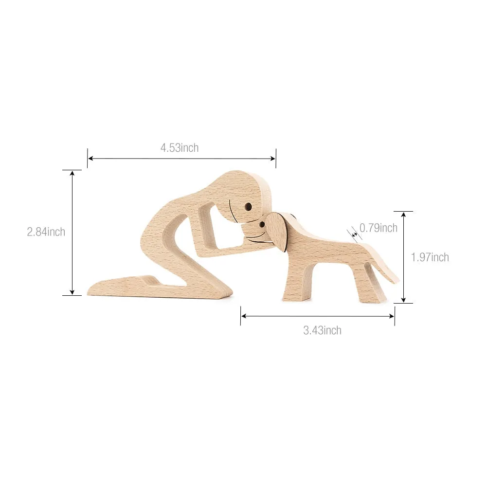 Adornos de madera Wooden Dog Craft Figurine Home Office Table Ornament Easter Decoration Love Dog Pet Lover Gifts oficina OEM 515-1