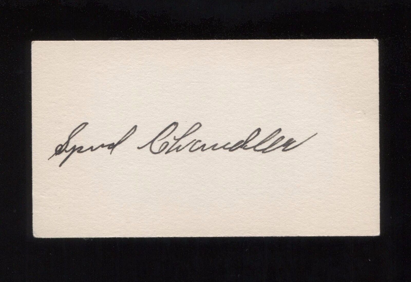 Spud Chandler Signed Business Card Autographed Baseball New York Yankees