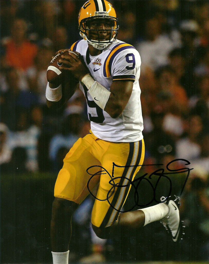 JORDAN JEFFERSON HAND SIGNED LSU TIGERS 8X10 Photo Poster painting W/COA