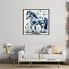 Blue Porcelain Horse - 11CT Stamped Cross Stitch 40*40cm tapestrymarket