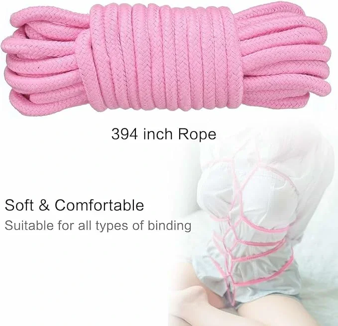 7 Piece Bondage Restraints  Restraints Kits Handcuffs Flogger Rope Collar Blindfold SM for Women Men and Couples