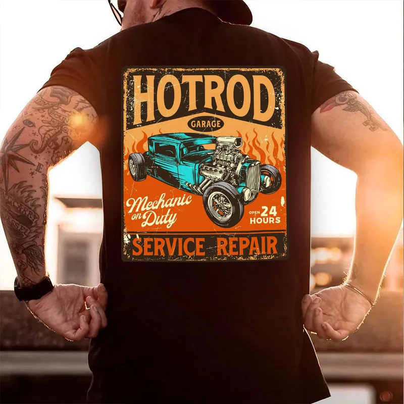 HOT ROD GARAGE Classic Car Print Men's T-shirt