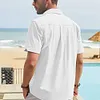Gioiacombo&trade;  Camicia da uomo a maniche corte color block con revers