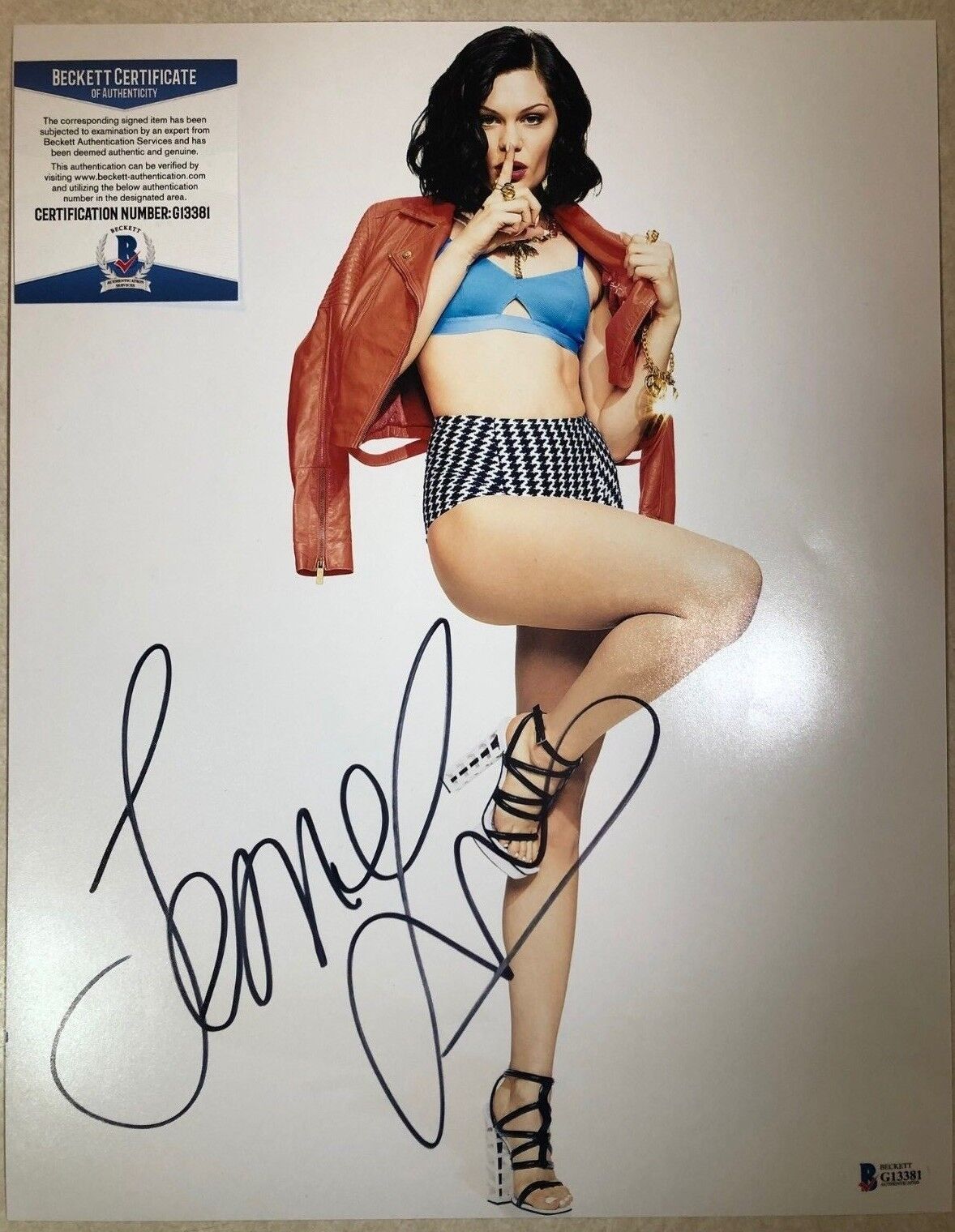 Bang Bang Sexy JESSE J Signed 11x14 Photo Poster painting Beckett BAS G11381