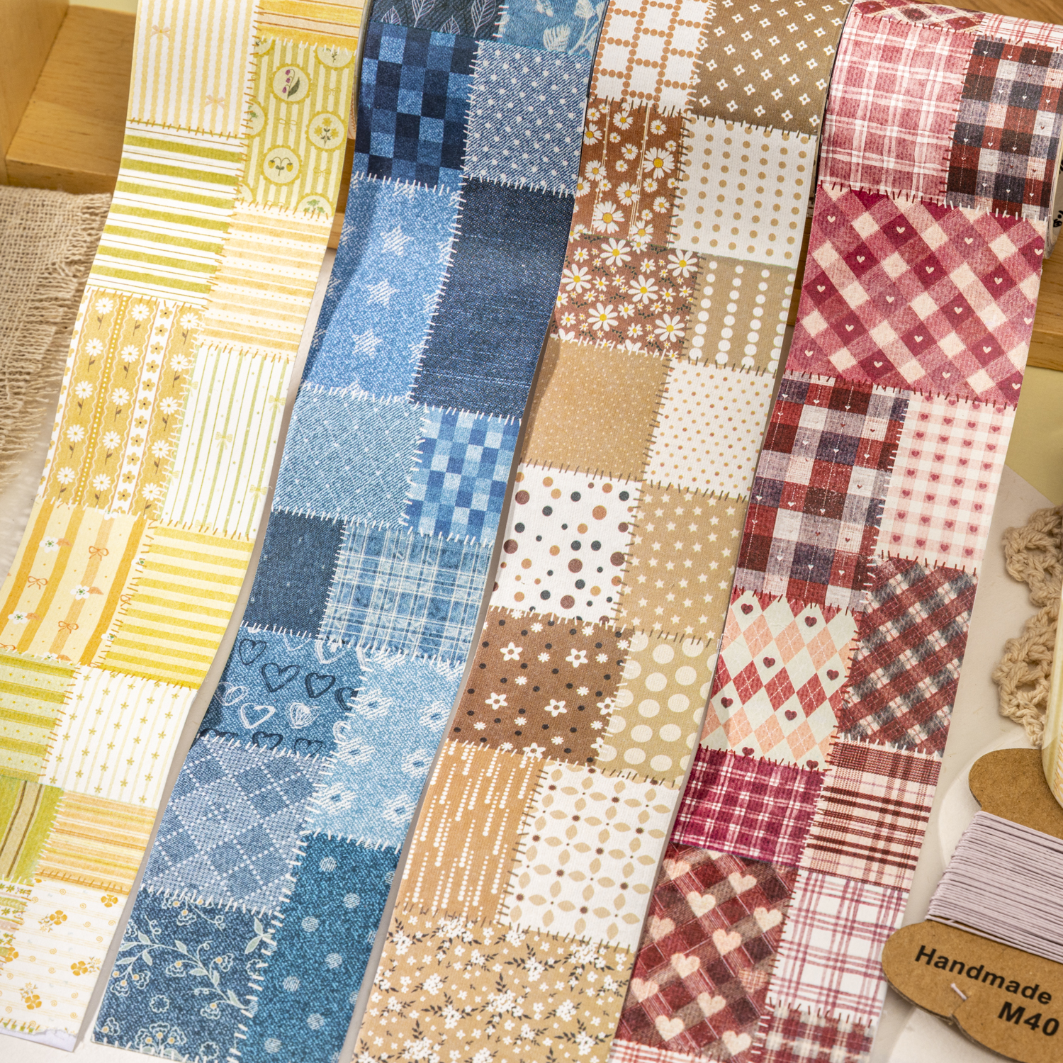 테이프 - 패치워크 단어 시리즈 빈티지 꽃무늬 질감