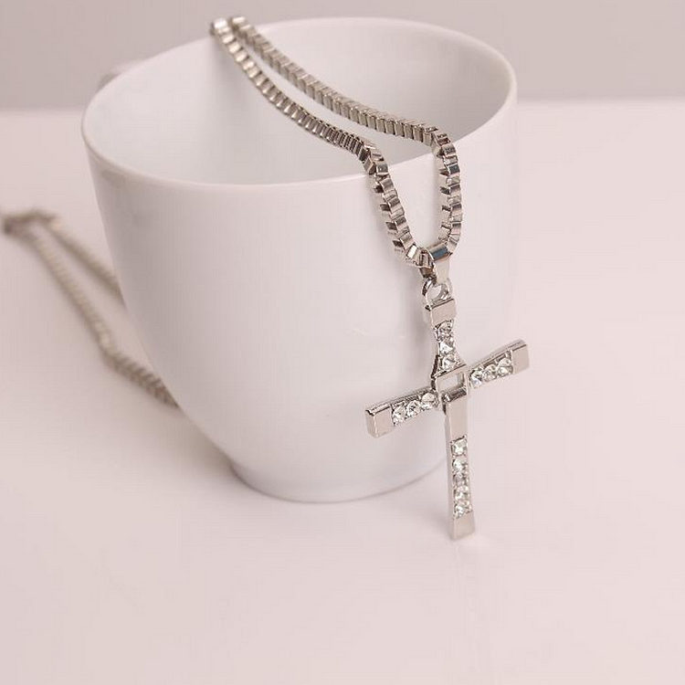 Cross Necklace with Rhinestones
