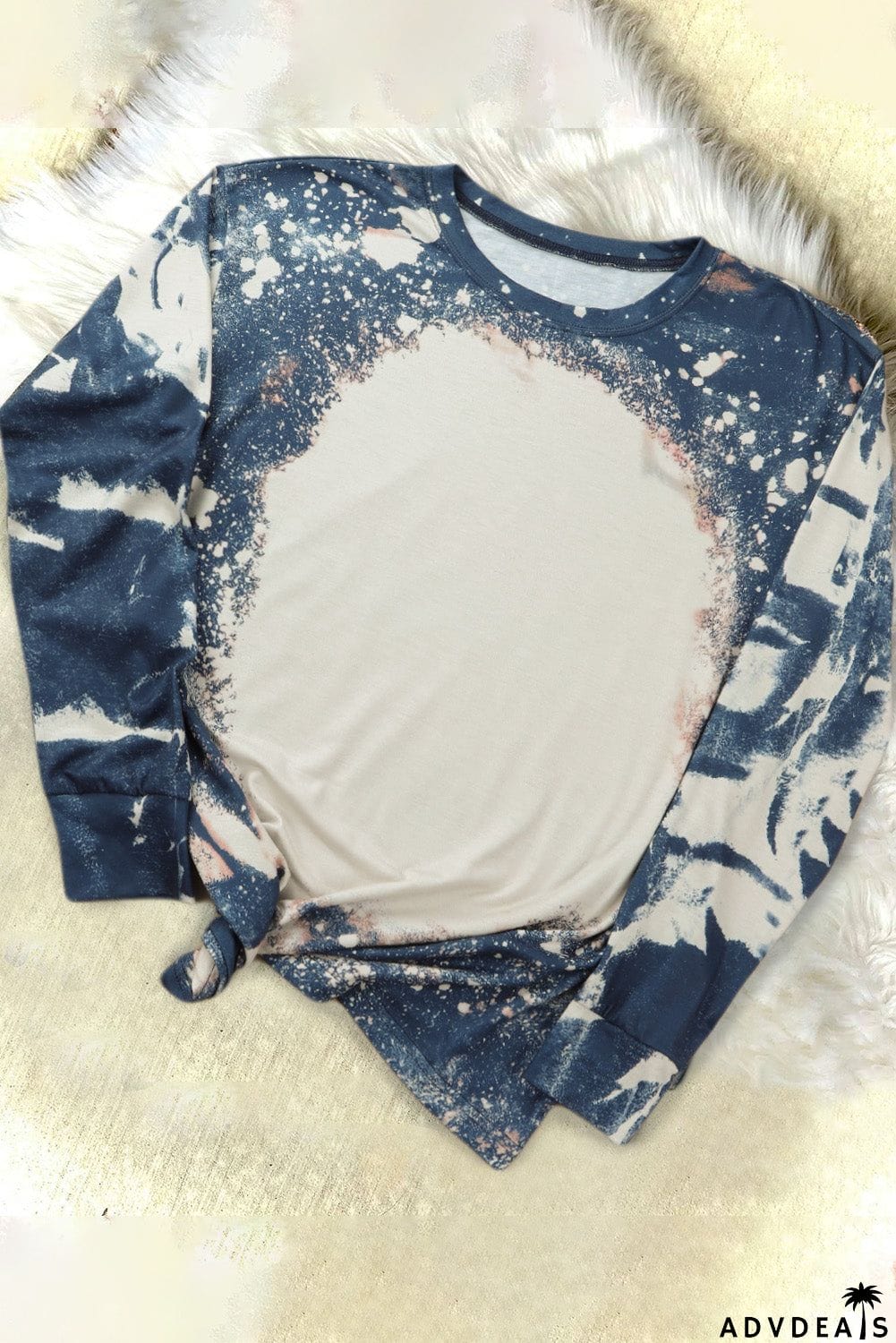 Multicolor Vintage Bleached Burning Vibe Long Sleeve Top