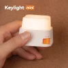 Keyboard Key Night Light, USB Charging Super Long Battery Life, Stepless Dimming Timer Light LED Mini Push Switch Light