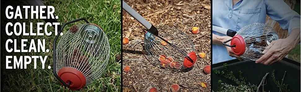 Garden Weasel Medium Rolling Nut Gatherer Picker Collector