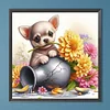 Diamond Painting - Full Round Drill - Dog Vase(Canvas|40*40cm)