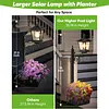 2 In 1 Outdoor Flower Pots Light with Planter Solar Lamp Post Light Freestanding Planters Lamp IP54 Waterproof Decorative Solar Lamp for Terrace Front Pedestrian Hall Decor
