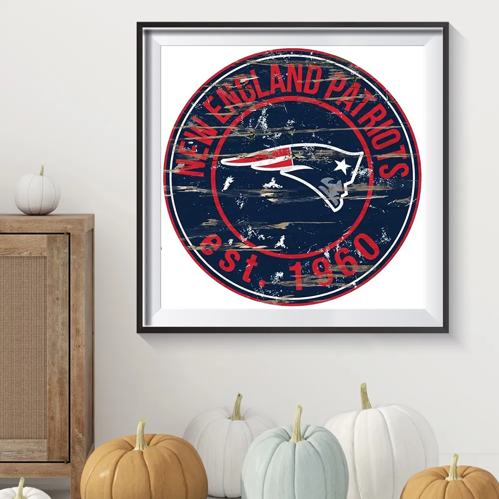 Full Round Diamond Painting 30*30cm - New England Patriots Football Team