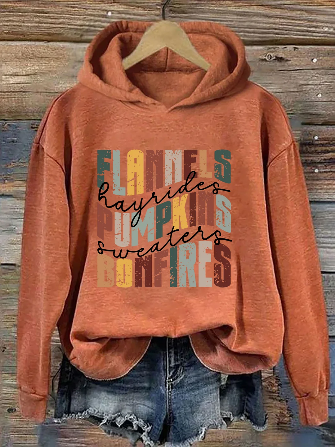 Flannels Hayrides Bonfires Hoodie