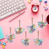 6Pcs DIY Diamond Painting Dragonfly Keychain