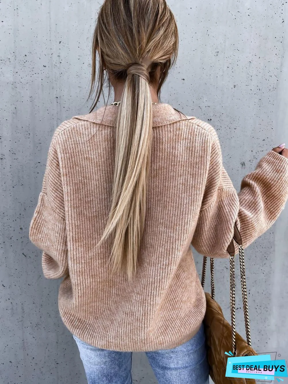 Casual Long Sleeve V-Neck Sweater