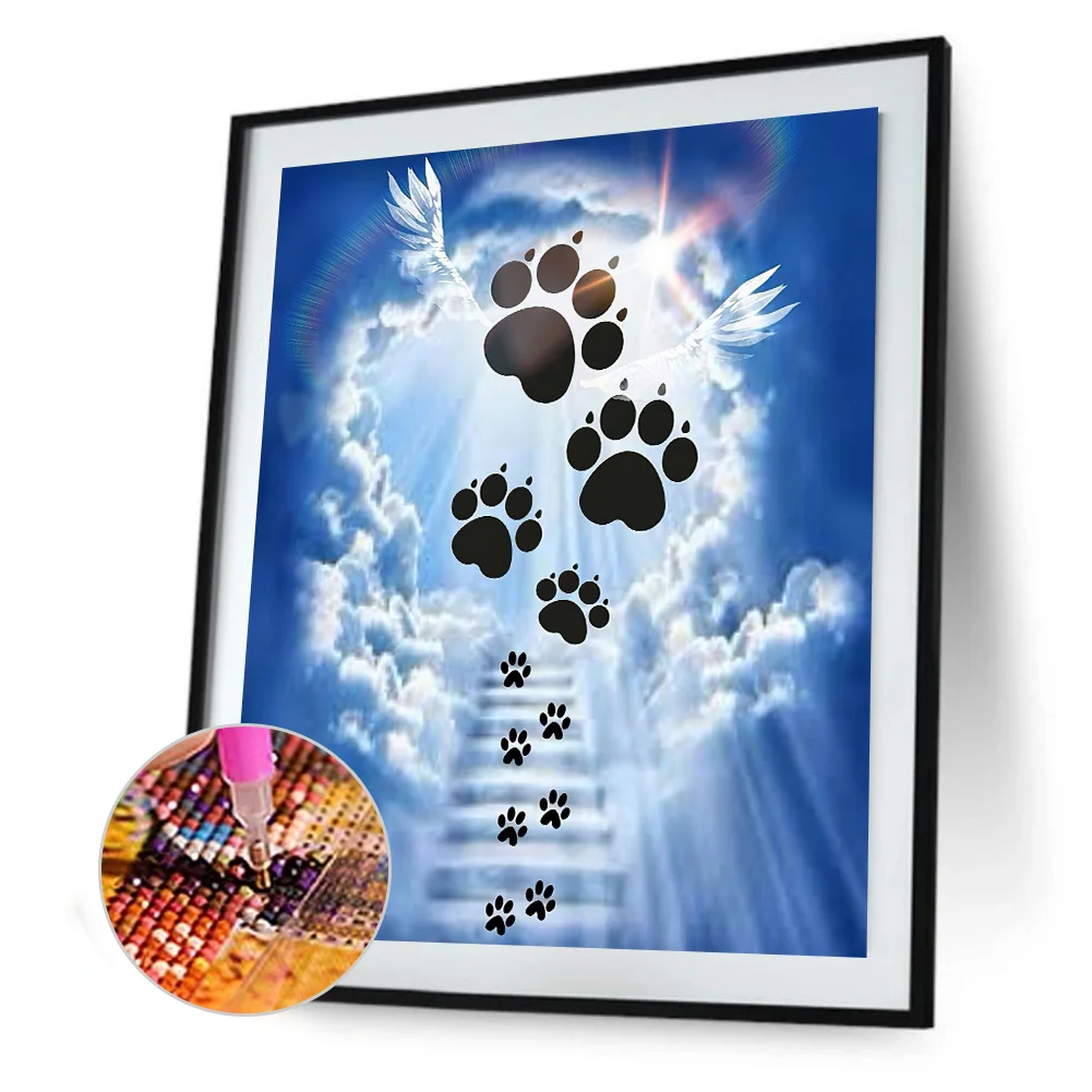 Diamond Painting - Full Square Drill - Dog Footprints Cloud(20*30 - 50*70cm)