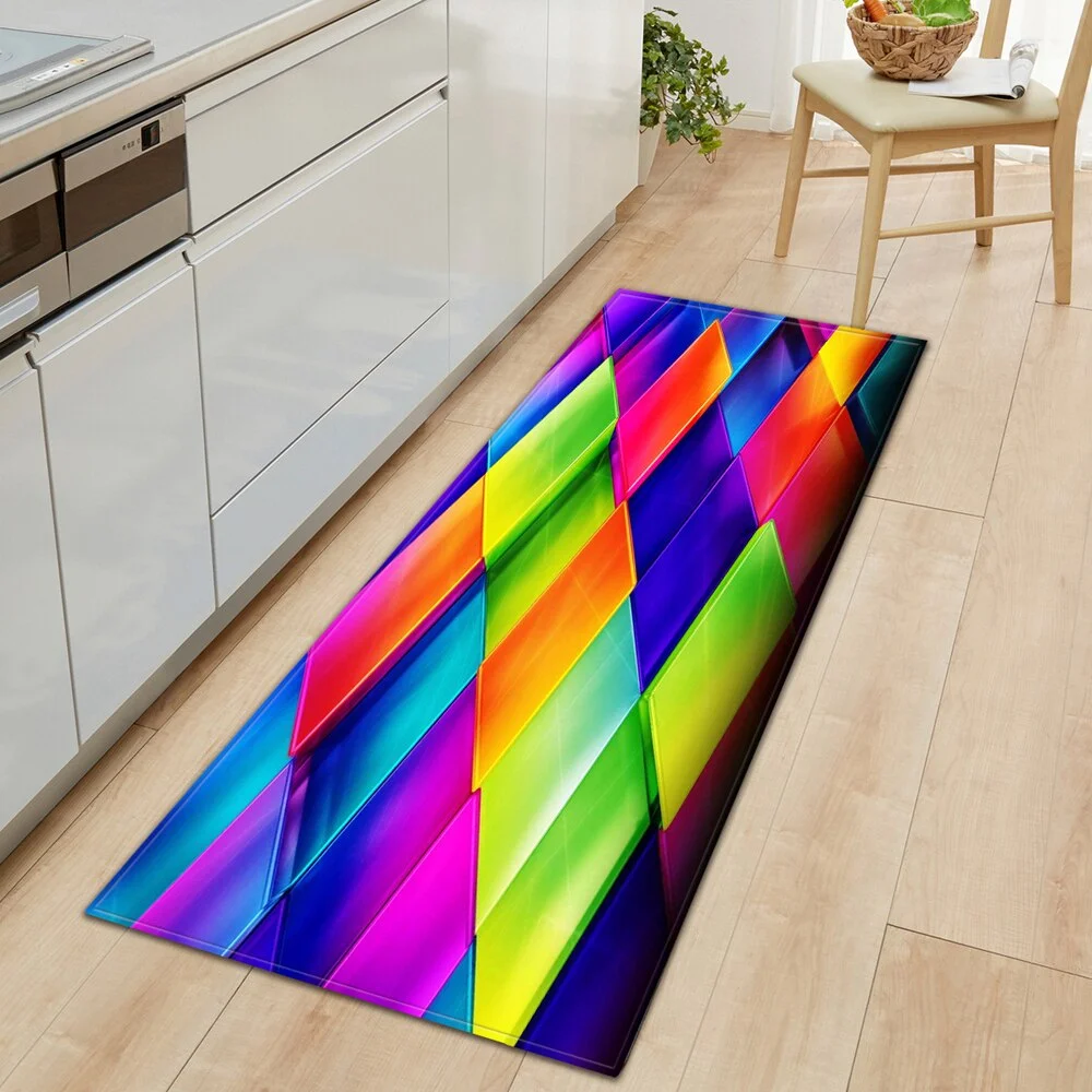 Nordic Entrance Doormat Kitchen Mat Home Bedroom Hallway Floor Rug 3D Pattern Decoration Flannel Carpet Bathroom Non-slip Mat
