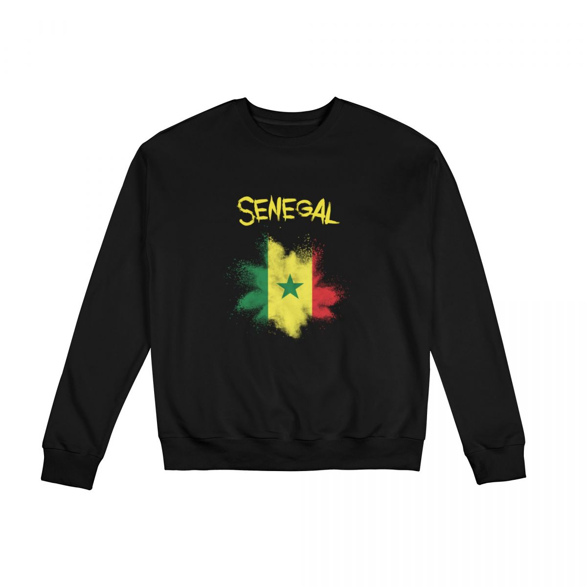 Senegal Ink Spatter Unisex Round Neck Sweatshirt