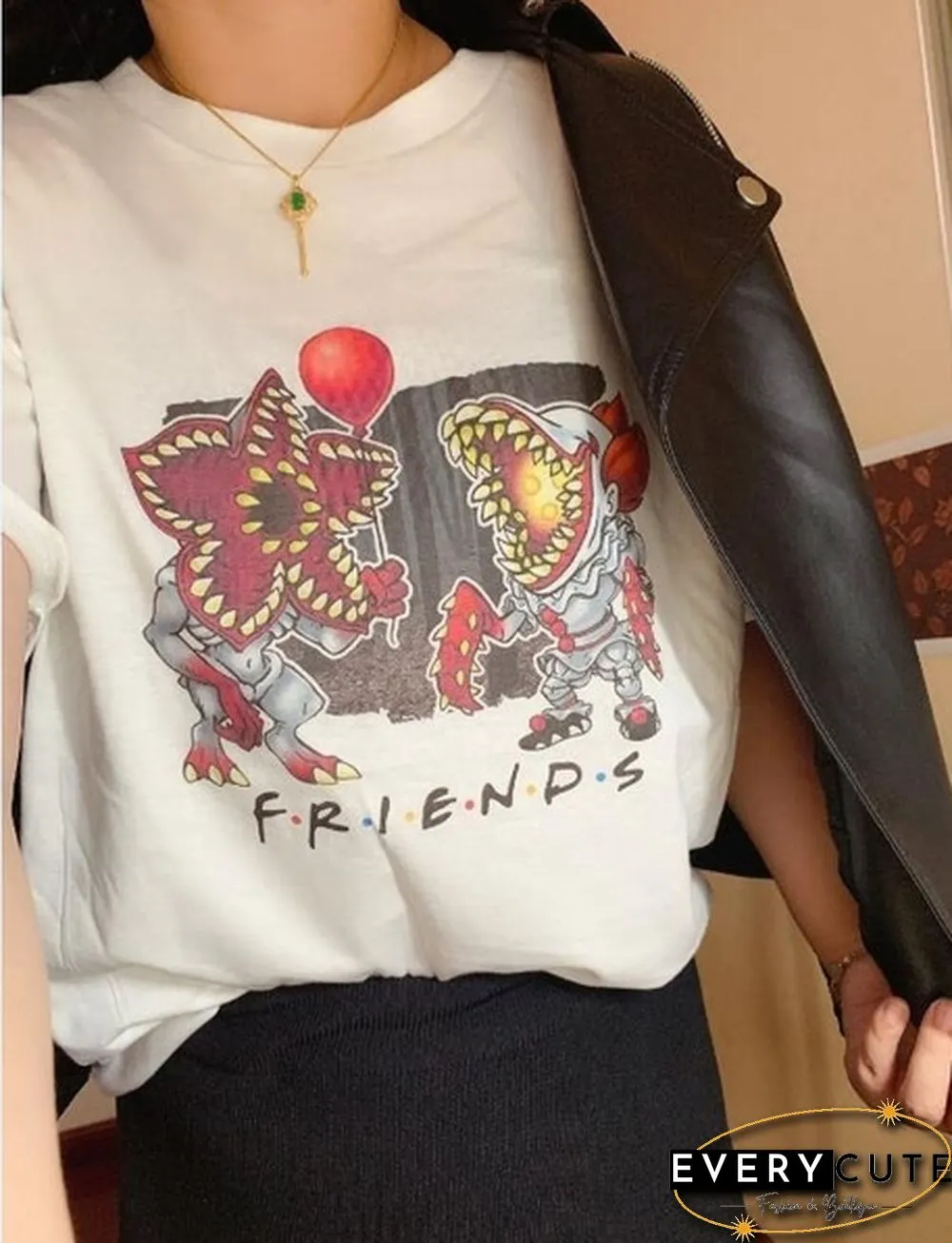 Lion Movie Show Unisex Stranger Things Pennywise Friends T-Shirt Halloween Horror Tee Cute