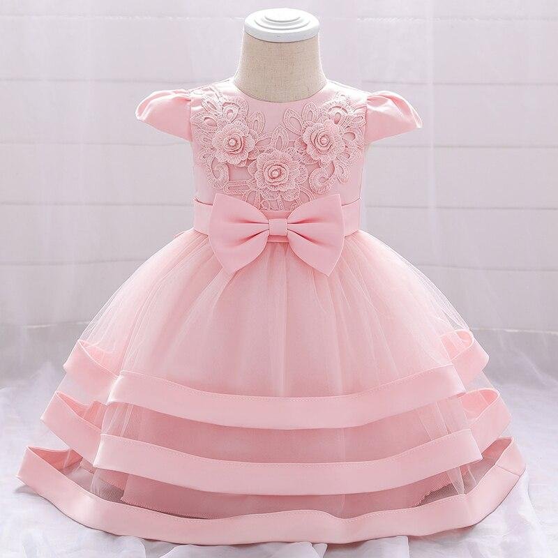 2021 Flower Newborn 1st Birthday Dress For Baby Girl Dress Lace Princess Christening Dresses Party Child Clothing Evening Infant