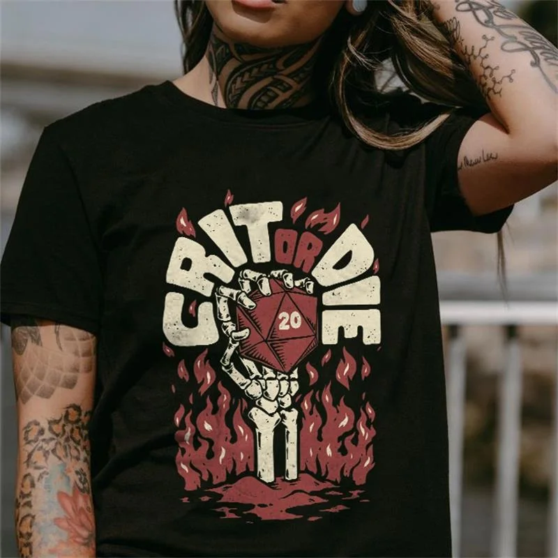 Crit or Die Printed Women's T-shirt -  