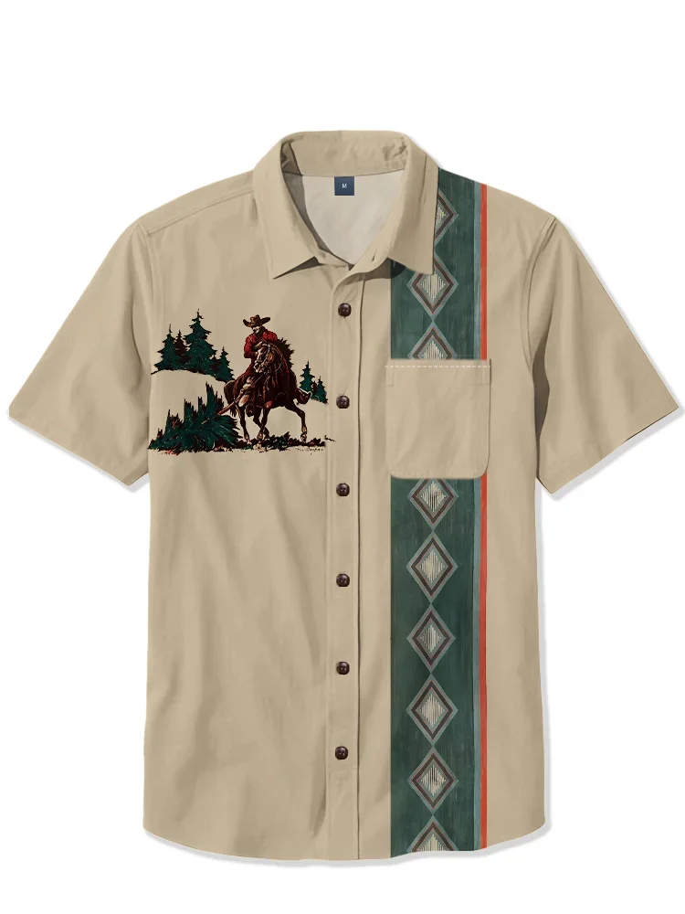 Suitmens 100% Cotton  - Be a Cowboy  Chest Pocket Shirt