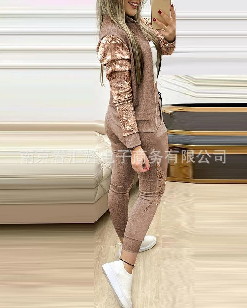 European and American sequin splicing suit bandage dress  plus size clothing for women  dress for women