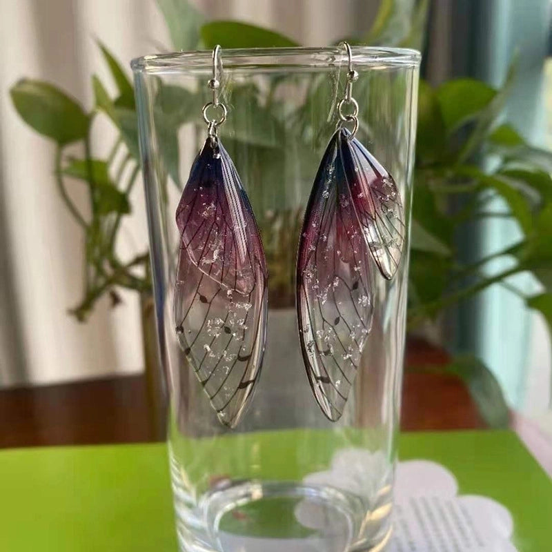 1 Pair Minimalist Wings Copper Epoxy Women’s Drop Earrings