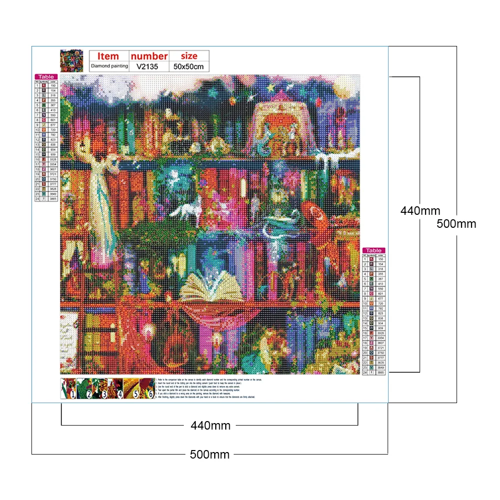 Diamond Painting - Full Round/Square Drill - Fantasy Books(30*30 - 50*50cm)