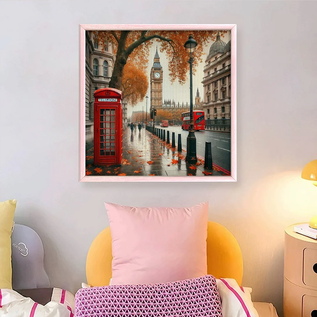 Street Scene Castle Full 14CT DIY Counted Cross Stitch Kits Home Decor 40x40cm