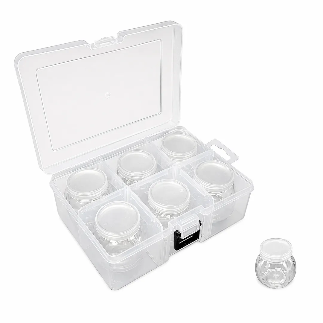 Diamond Painting Containers Multi Purpose Portable Plastic Case Box with Stickers & Compartments Arts Crafts Storage Bottle for Hardware Rhinestone