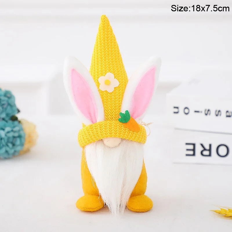 Easter Faceless Gnome Rabbit Doll Handmade Reusable Home Decoration Spring Hanging Bunny Ornaments Kids Gift