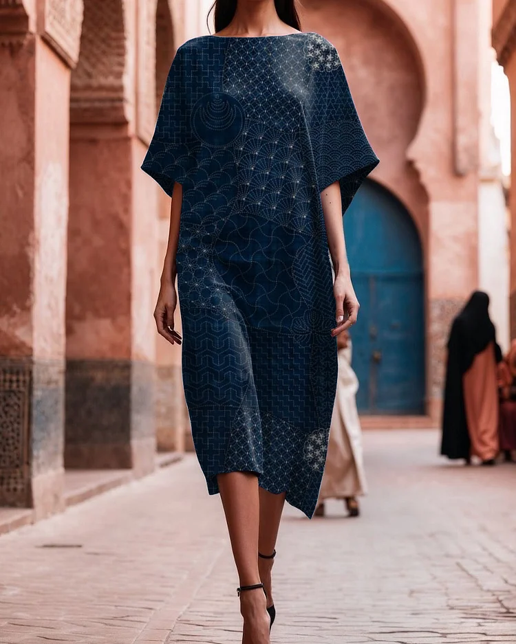 Women's Elegant Printed Loose Dress