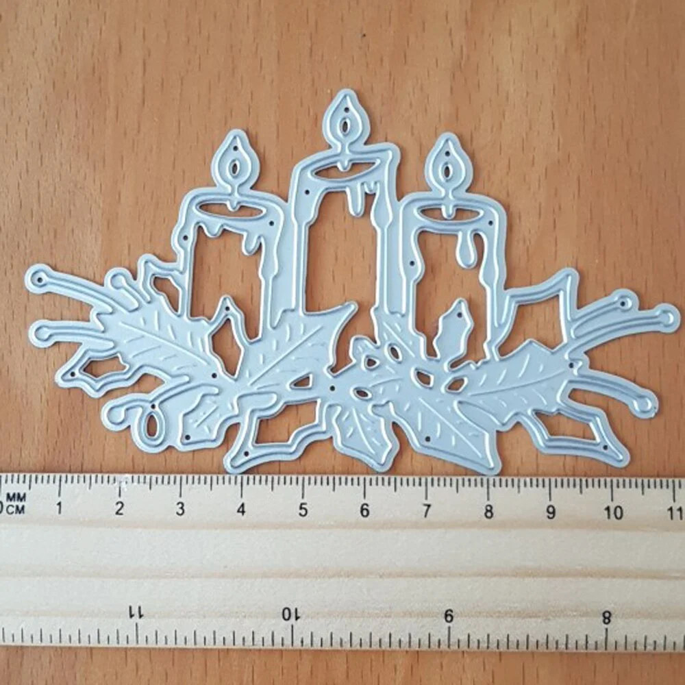 Metal-burning Christmas candle cutting die for DIY stamping scrapbook photo album paper card decoration