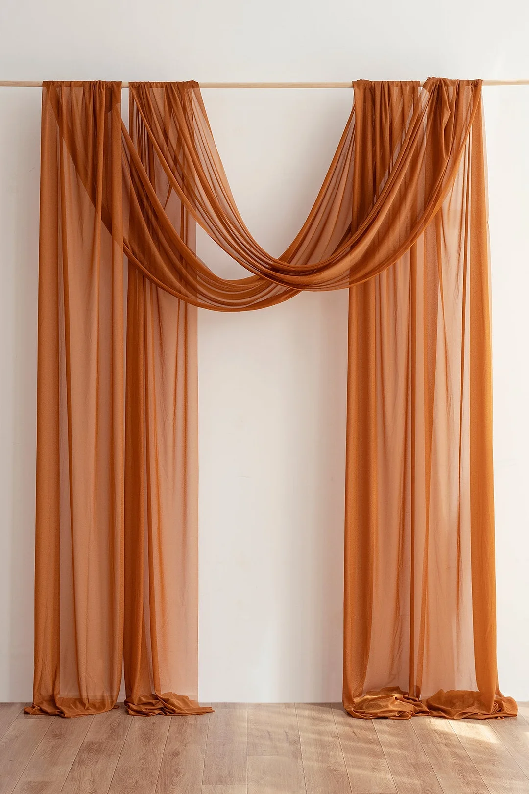 2 Panels Sheer Wedding Arch Draping 30" w x 32ft - 12 Colors