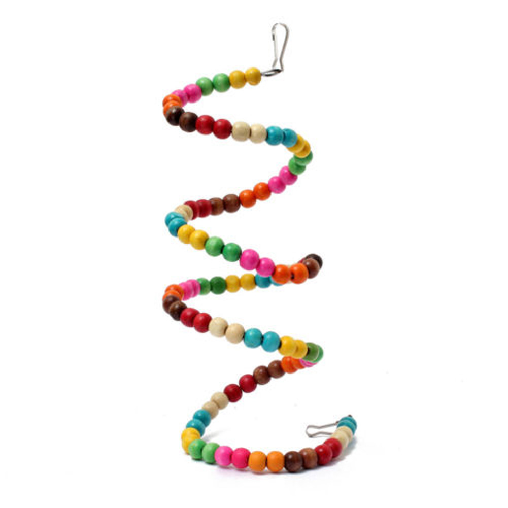 

100CM Swing Exercise Rainbow Hamster Parrot Parakeet Toy Wooden Bird Ladder, 501 Original