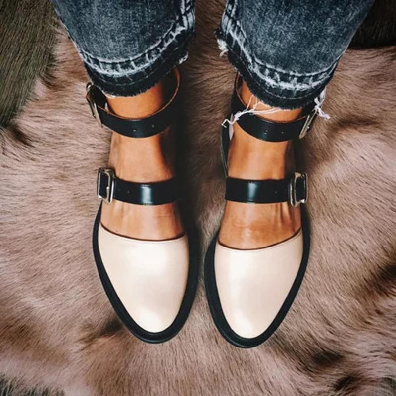 New Fashion Trends Outfits Low Heel Shallow Buckle Sandals
