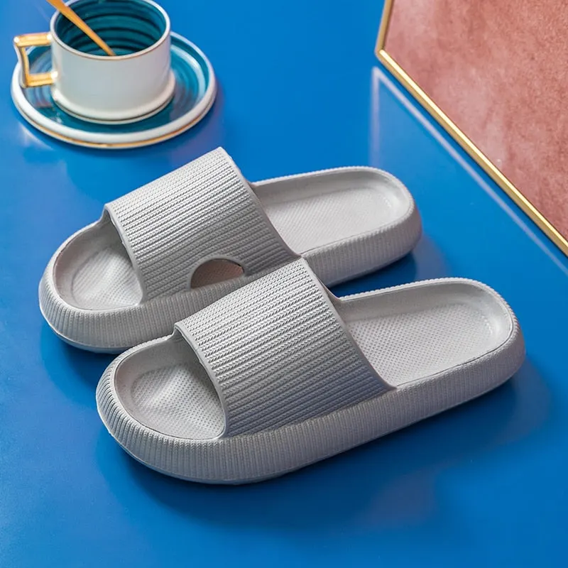 Men Thick Platform Home Slippers Women Fashion Soft Sole EVA Indoor Slides Shoes Woman Sandals 2021 Summer Non-slip Flip Flops