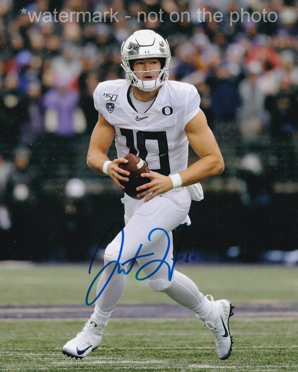 JUSTIN HERBERT SIGNED AUTOGRAPH 8X10 Photo Poster painting OREGON LOS ANGELES CHARGERS