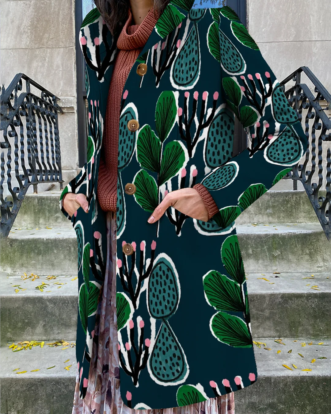 Women's Fashion Painted Casual Coat 651d